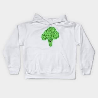 Cute Head Of Broccoli - Funny Broccoli Art Kids Hoodie